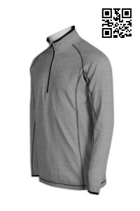 W183 tailor made functional sports online ordering zipper PE clothing long sleeved roll collar mock neck function sports supplier company